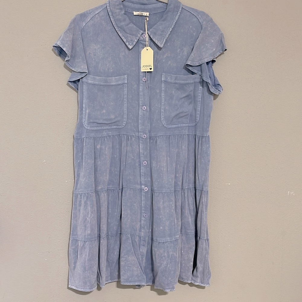 JODIFL Blue Mini Dress with Elegant Silhouette
